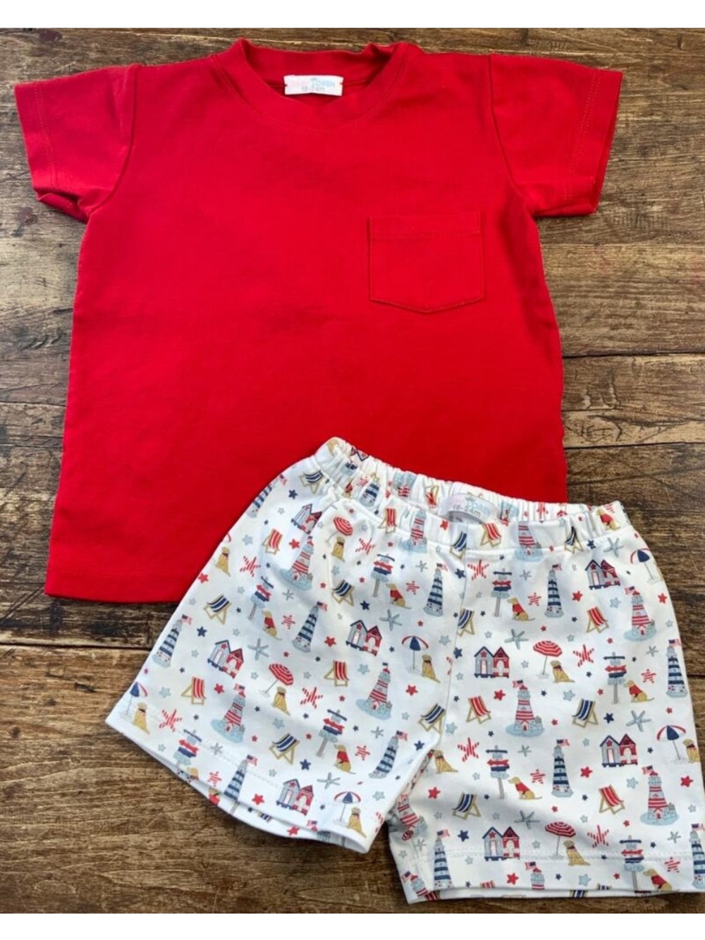 Baby Loren Pima Cotton 2 pc beach shorts set size 18-24mo